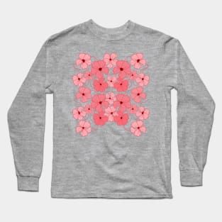 Pink Floral Pattern Long Sleeve T-Shirt